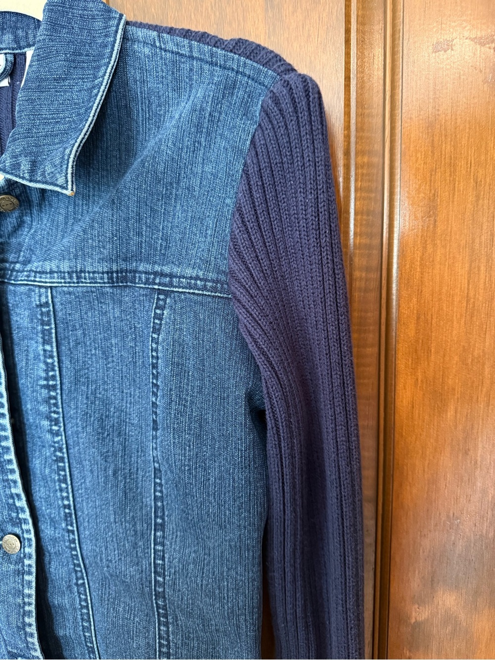 Covington Navy Ribbed Knit-Back Jacket - Picture 2 of 5